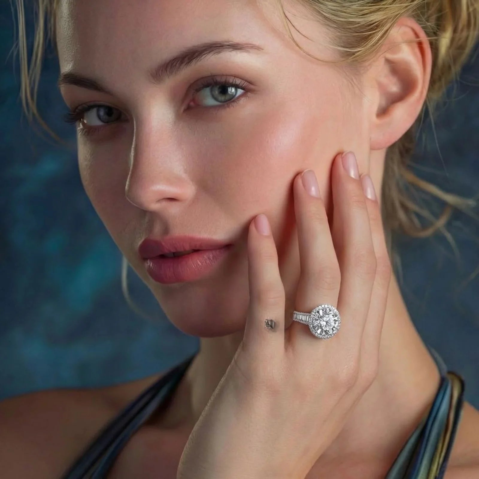 Celestial Halo Moissanite Ring
